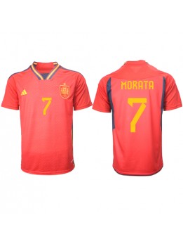 Spanien Alvaro Morata #7 Replika Hemmakläder VM 2022 Kortärmad